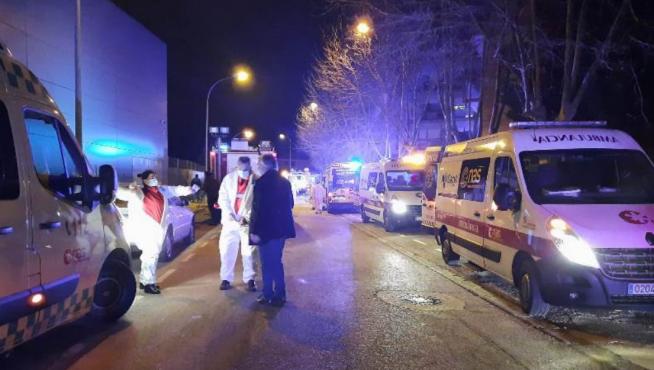 Al menos siete traslados hospitalarios por el incendio de una residencia en Soria