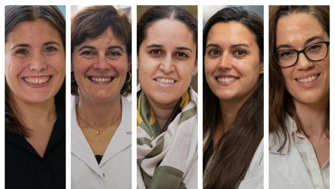 Las cinco premiadas: Clara Cuesta, María Retuerto, Jezabel Curbelo, Sonia Ruiz Raga. y Judith Birkenfeld.