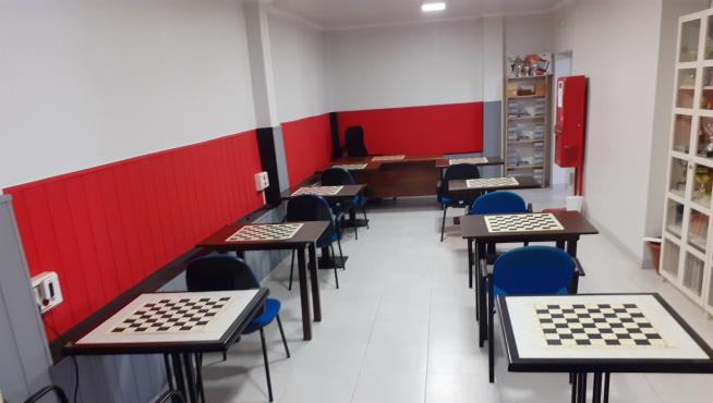 Aula principal de la escuela de ajedrez Palacio de Pioneros.