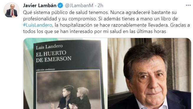 El último tuit de Lambán