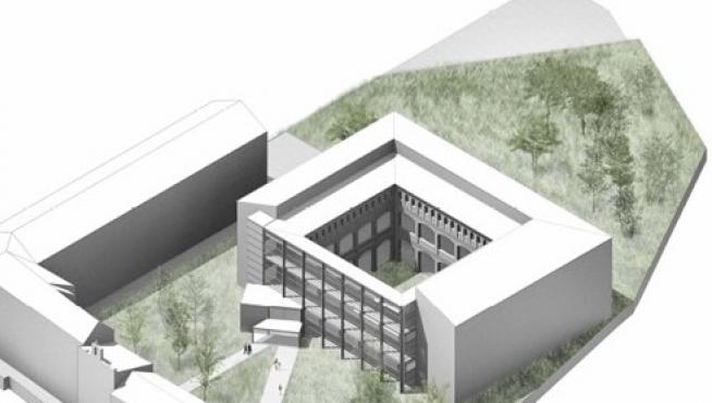 Recreación del nuevo espacio del recinto del Seminario, en la parte más alta del casco histórico de Huesca.