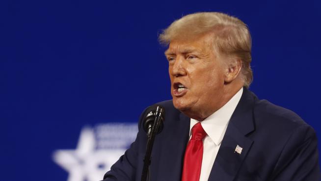 Former U.S. President Donald Trump speaks at the Conservative Political Action Conference in Orlando