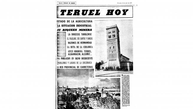Portada del suplemento Teruel Hoy, publicado en HERALDO el 18 de abril de 1973