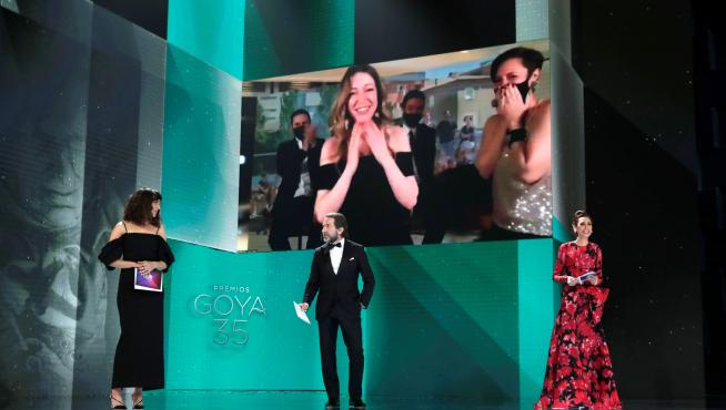 Momento en el que se anunció el Goya a Mejor Dirección Novel para Pilar Palomero