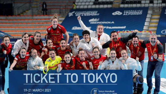 Selección española femenina de balonmano clasificada para los juegos de Tokio.