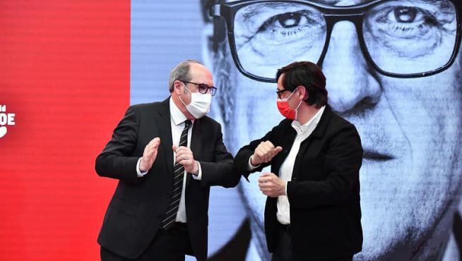 Ángel Gabilondo y Salvador Illa en el acto celebrado este sábado en Madrid