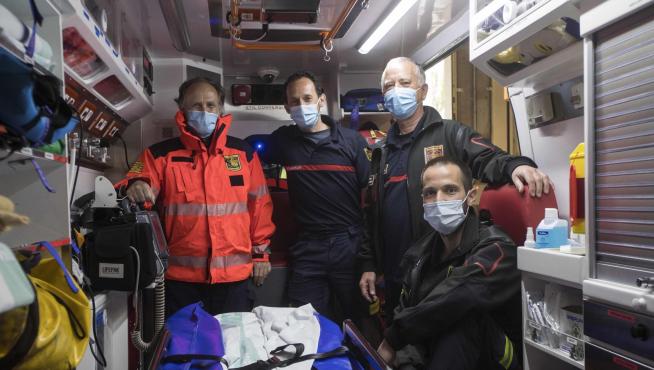 Los bomberos Luis Domínguez, Sergio Morales, Francisco Medina y Juan Montañes.