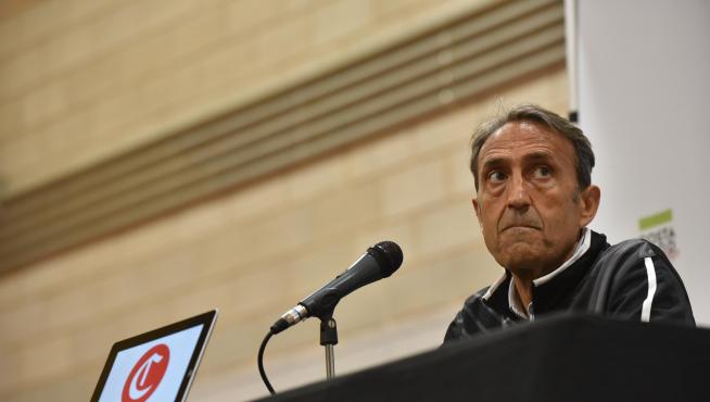 Luis Casimiro, durante su presentación como nuevo entrenador del Casademont.