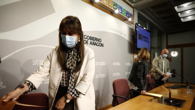 Comparecencia de Sira Repollés y Mayte Pérez tras el Consejo de Gobierno.