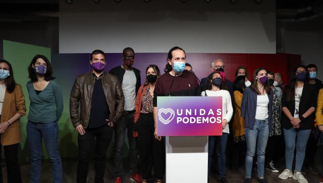 El candidato de Unidas Podemos a la presidencia de la Comunidad de Madrid y secretario general de Podemos, Pablo Iglesias