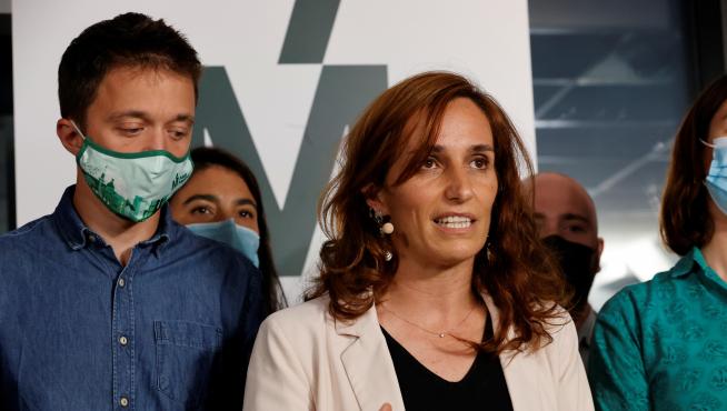 La candidata de Más Madrid en las elecciones a la Comunidad de Madrid, Mónica García, junto al líder de Más País, Íñigo Errejón