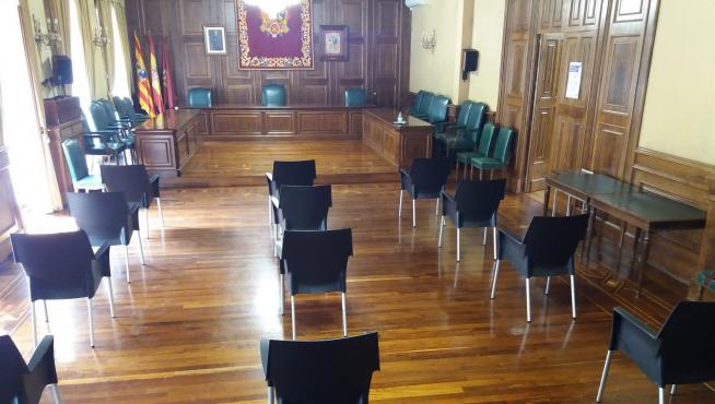 Salón de plenos del Ayuntamiento de Teruel.