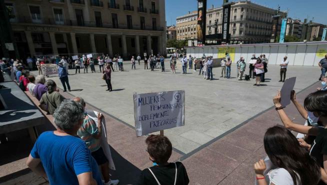 Protesta de pensionistas en Zaragoza