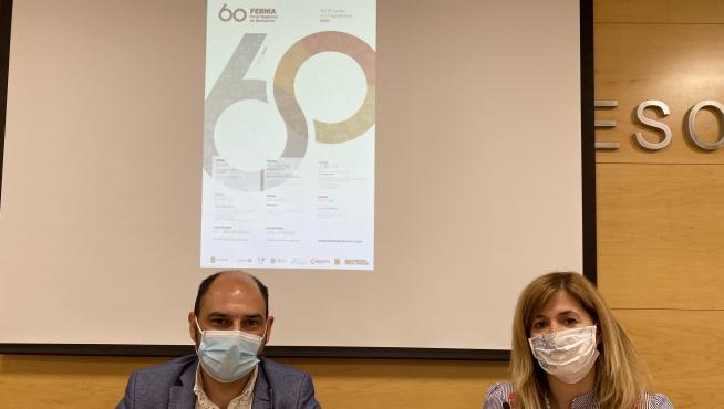 Fernando Torres, alcalde, y Belinda Pallás, concejal de Desarrollo, en la presentación de Ferma en Barbastro.