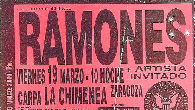 Entrada del concierto de Ramones en Zaragoza (1993)