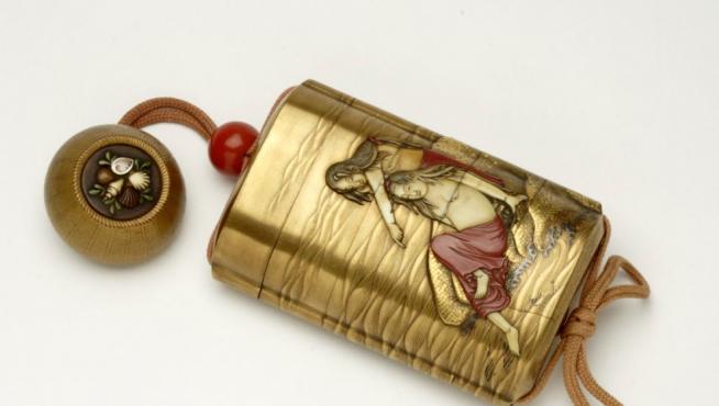 ‘Inrô’ o estuche Escuela Kajikawa, siglo XIX, periodo Edo (1615-1868)
