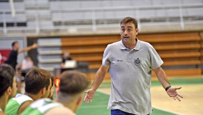 Sergio Lamúa, durante el encuentro jugado el domingo contra el Força Lleida en el Palacio de Deportes.