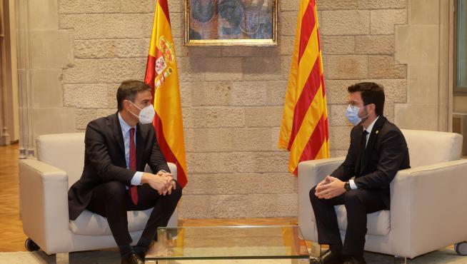 Reunión entre Pedro Sánchez y Pere Aragonès