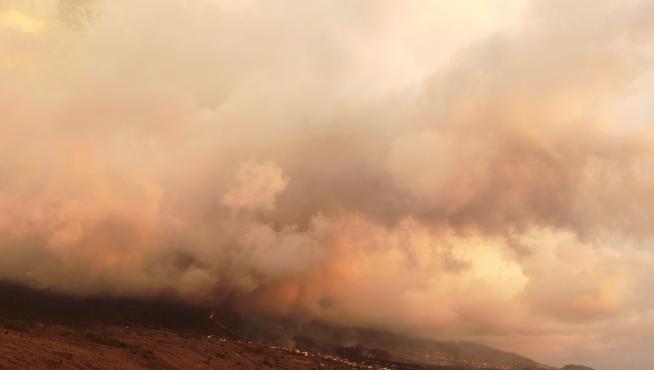 Smoke rises following the eruption of a volcano in Tajuya, on the Canary Island of La Palma
