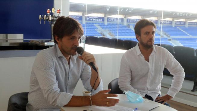 Josete Ortas y Diego Pesqué, durante el encuentro con medios y aficionados.