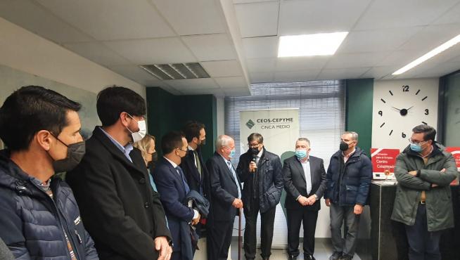 Arturo Aliaga durante el acto en Monzón.