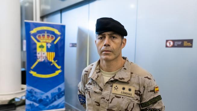 El teniente coronel Juan Cánovas, responsable en Mali de la Brigada Aragón, esta semana