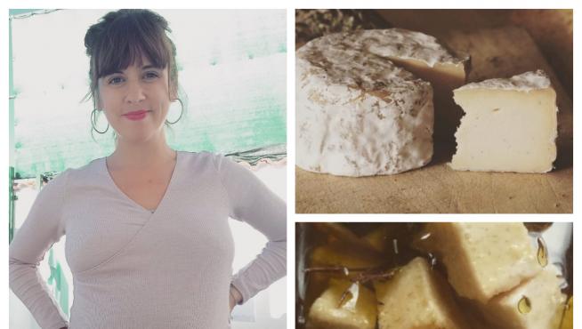 Yla Eunice Zapater con algunos de los quesos de Umami Ethical Food.
