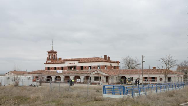 La estación de Caminreal, inmersa en la primera fase de la restauración para el Museo del Ferrocarril.