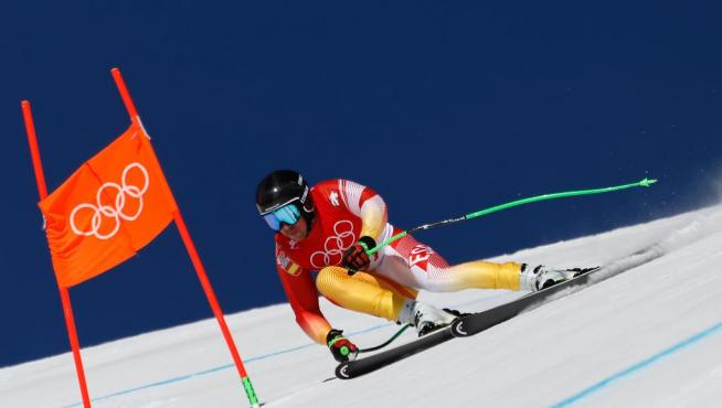 Etxezarreta, durante uno de sus descensos en los Juegos Olímpicos de Pekín.