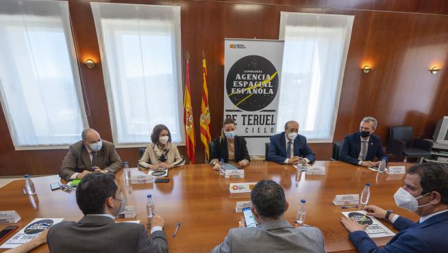Reunión celebrada para lanzar la candidatura de Teruel como sede de la Agencia Espacial Española.
