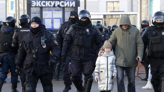 Protest in Saint Petersburg against Russian operation in Ukraine