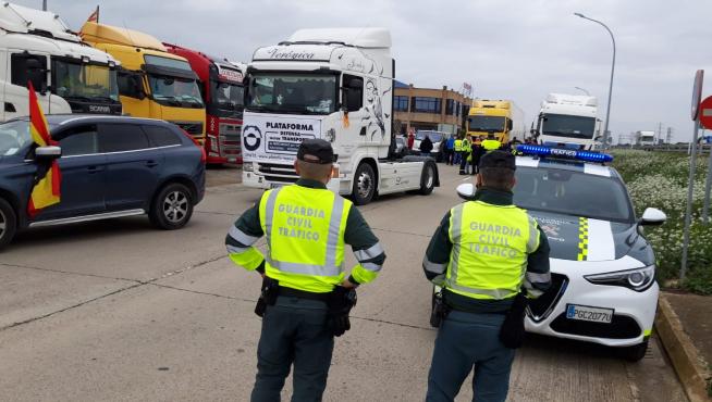 Dispositivo de seguridad en Aragón por la huelga del transporte