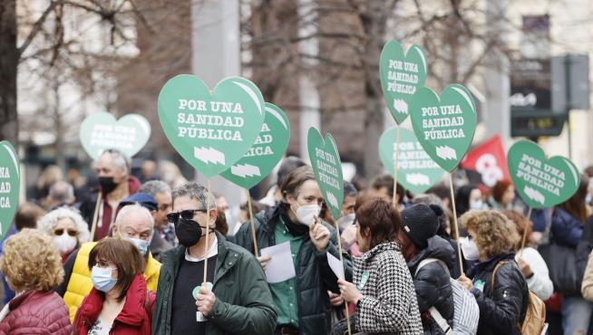 Manifestación en Zaragoza en defensa de la Atención Primaria