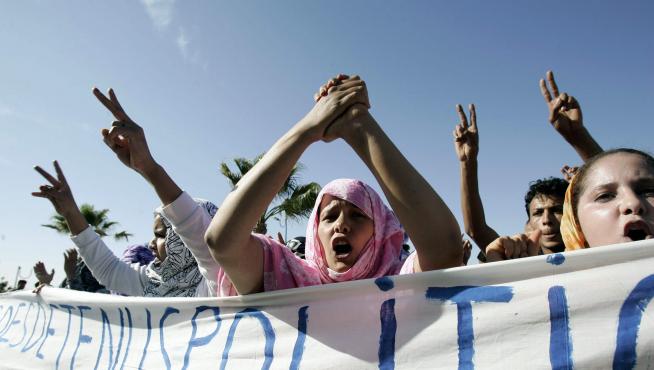 Manifestación de protesta en el Sáhara ocupado por Marruecos