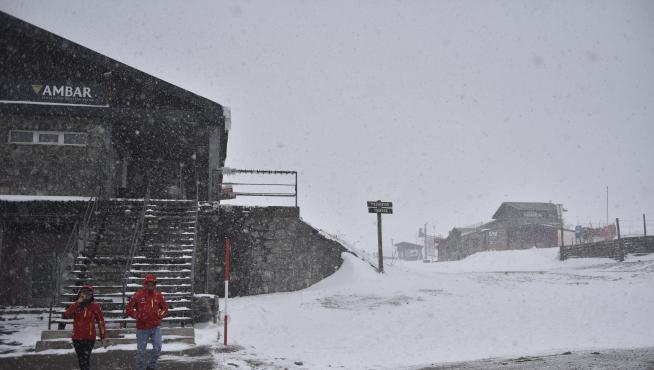Nieve en Candanchu, este viernes.
