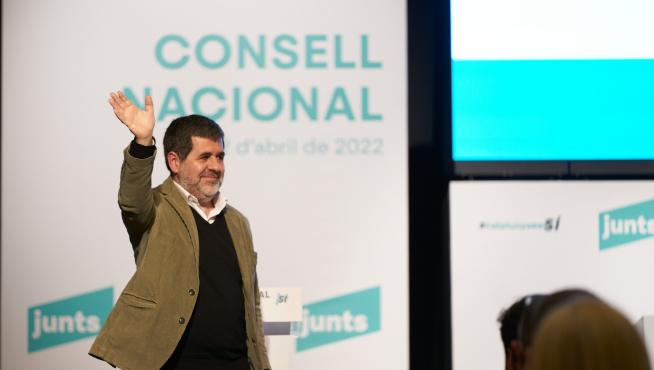El secretario general de Junts, Jordi Sànchez, durante la celebración del Consell Nacional en Alcarrás (Lérida).
