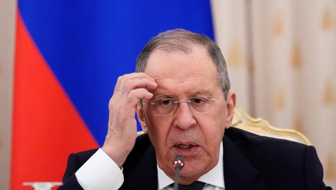 Russian Foreign Minister Sergei Lavrov attends a news conference, in Moscow