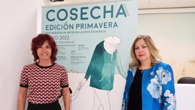 Merche Albero, técnica de Cultura, y Beatriz Calvo, consejera de Cultura de la Hoya de Huesca.