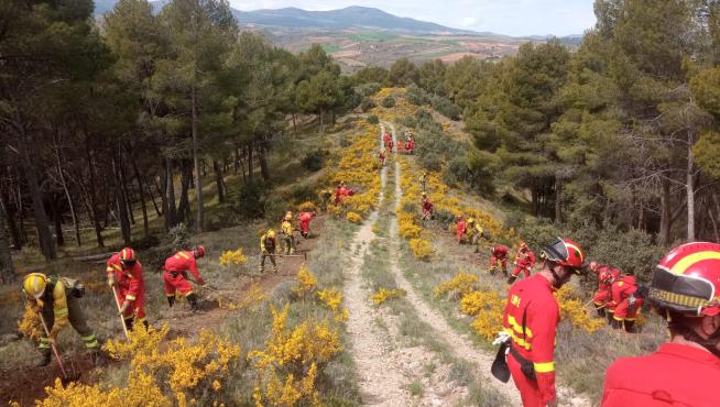 Uno de los ejercicios realizados en los alrededores de Daroca