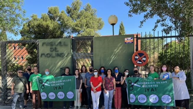 Concentración este martes a las puertas del instituto Miguel de Molinos en Zaragoza