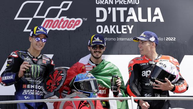 Podio de Moto GP del Gran Premio de Italia