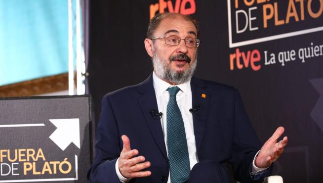 El presidente Javier Lambán, en la entrevista concedida este martes.