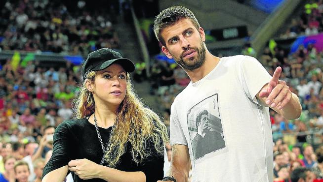 Shakira y Piqué en un partido de baloncesto hace años