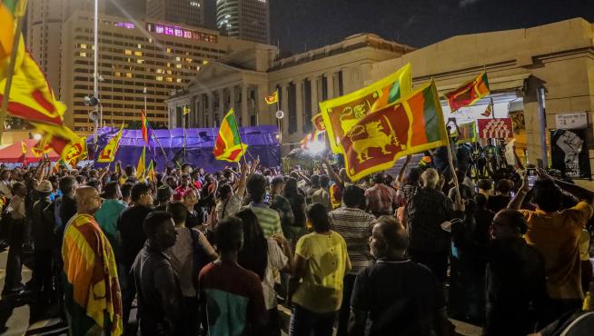Manifestaciones en Sri Lanka por la crisis de la falta de combustible