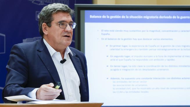 José Luis Escrivá hace balance de la gestión migratoria tras la llegada de personas desplazadas de Ucrania