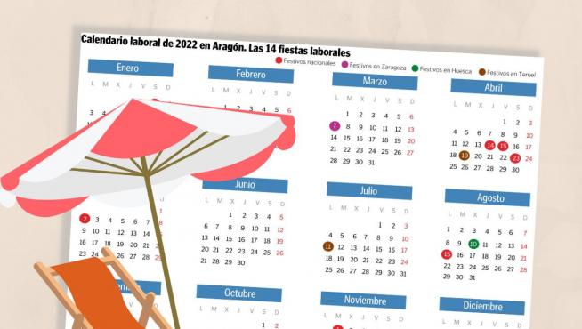 Calendario laboral del verano 2022 en Aragón