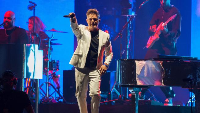 Alejandro Sanz, en el concierto que ofreció en el Wanda Metropolitano de Madrid el 4 de junio.
