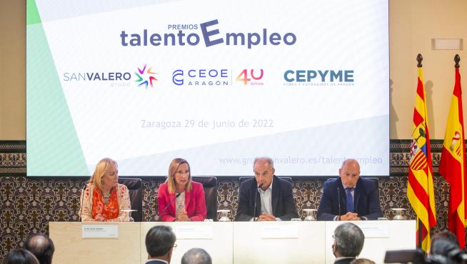 Presentación de los premios Talento Empleo, impulsados por el Grupo San Valero, CEOE Aragón y Cepyme.