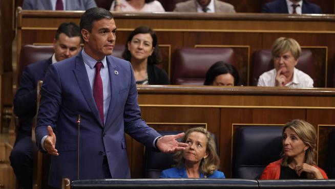 El presidente del Gobierno, Pedro Sánchez, interviene en la segunda jornada de la 26 edición del Debate sobre el Estado de la Nación