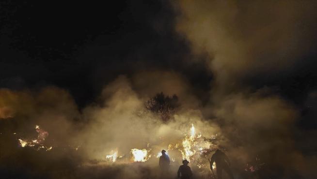 Foto del incendio en las faldas del Moncayo